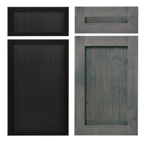 Two single reeded panel doors 