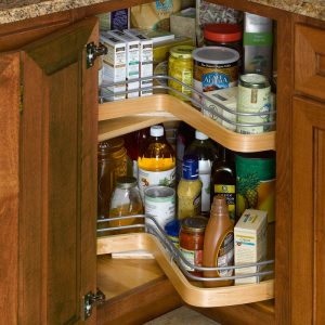 Wooden Cabinet Wire Rim Susan Shelves