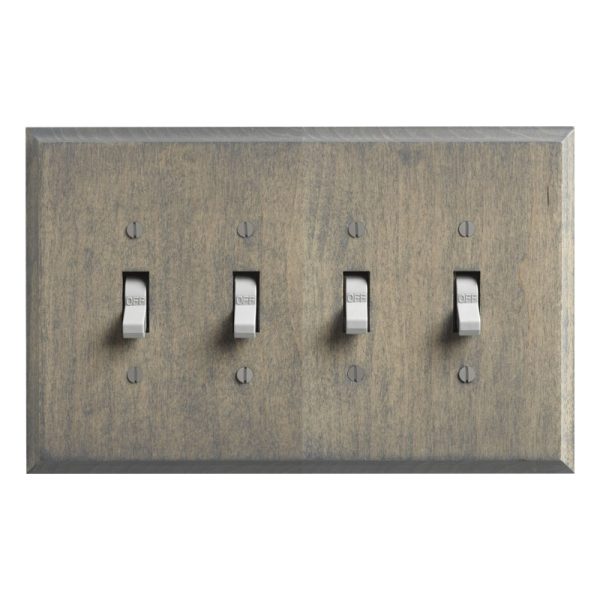 Driftwood Hard Maple Switch Plate – 4 Switch