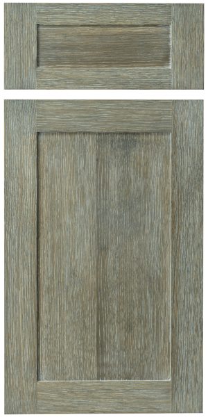 White Oak Driftwood with White Glaze Amesbury Weathered Cabinet Door