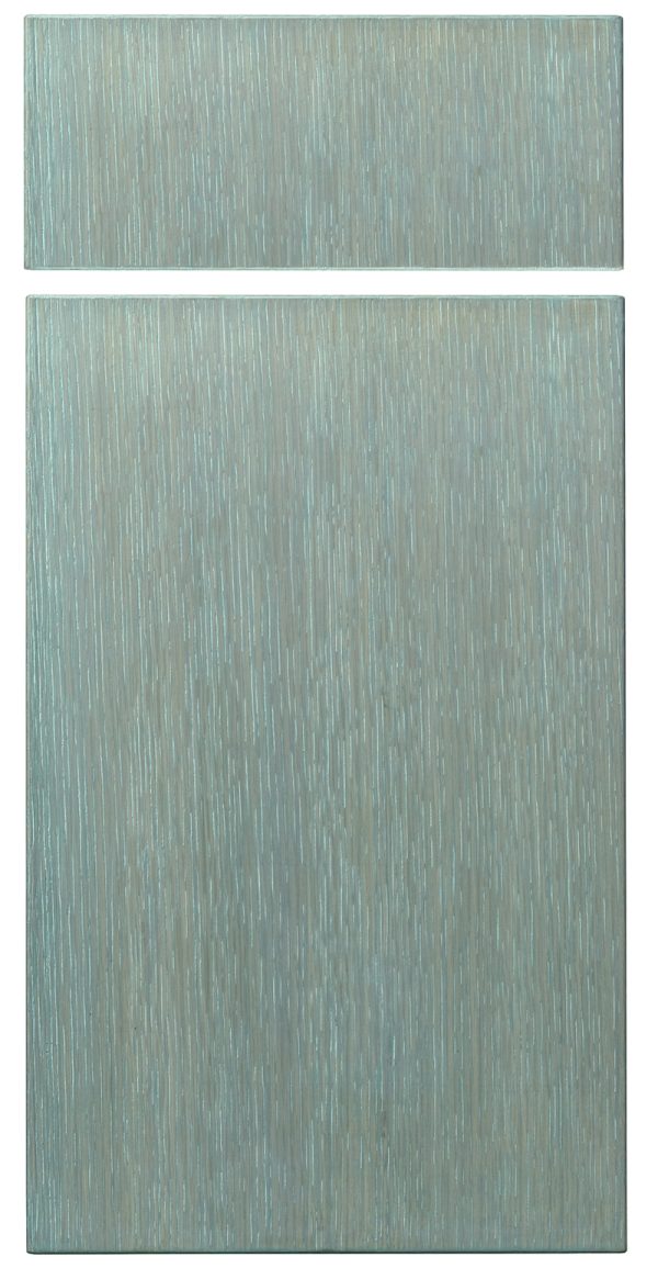 Astoria Nickel Rift Cut White Oak Cabinet Door