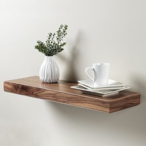 Walnut Natural Beaded Floating Shelf