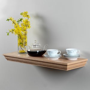 Red Oak Natural Crown Floating Shelf