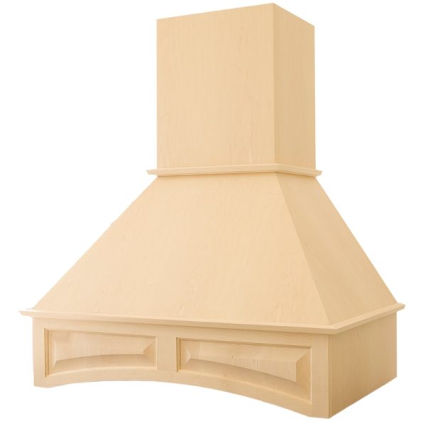 Unfinished Hard Maple VCHIM with Arched Valance Range Hood