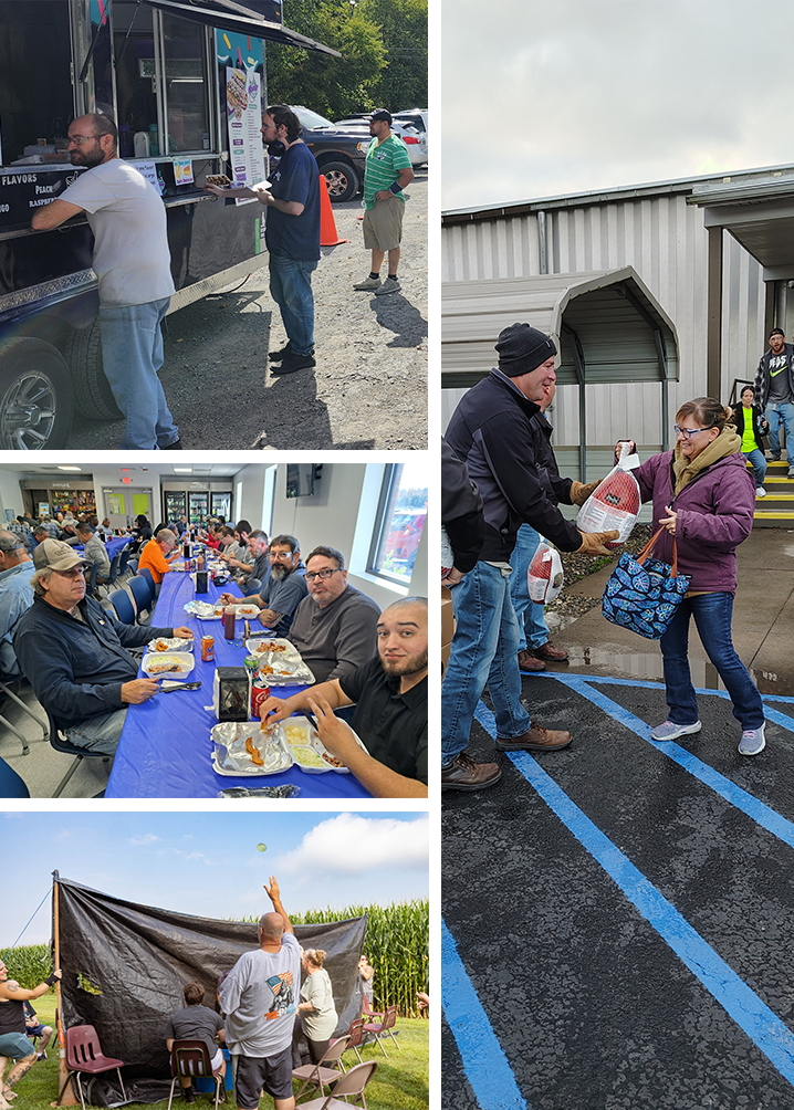 A photo collage of different Employee Appreciation events at Conestoga.